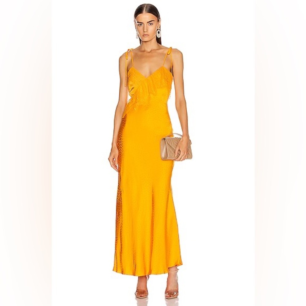Self-Portrait Frilled Jacquard V-Neck Dress - Size 10 - NWT